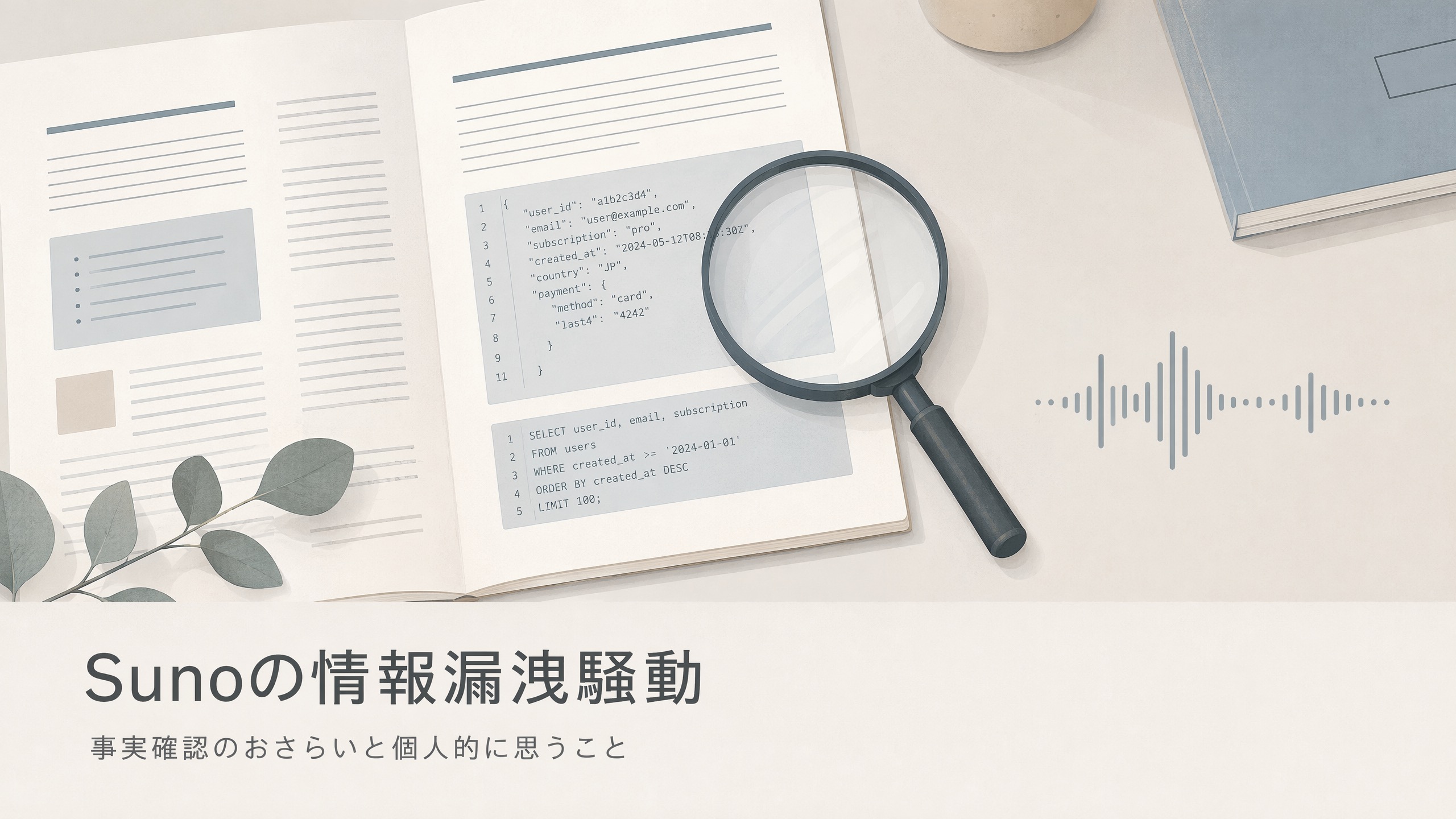 Sunoの情報漏洩騒動 / 事実確認のおさらいと個人的に思うこと。